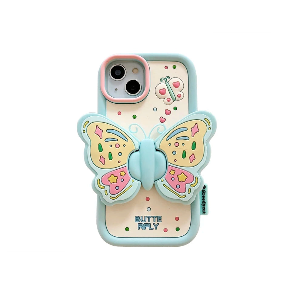 For iPhone 16, 16Pro, 16promax,3D soft silicone case for iPhone, shockproof Cover, shockproof skin shell, Cute cartoon animal