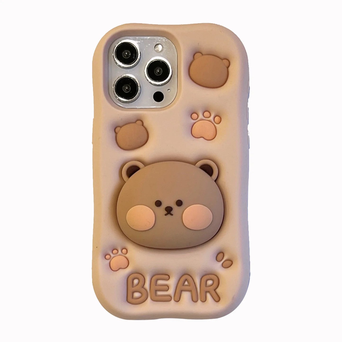 For iPhone 16, 16Pro, 16promax,3D soft silicone case for iPhone, shockproof Cover, shockproof skin shell, Cute cartoon animal