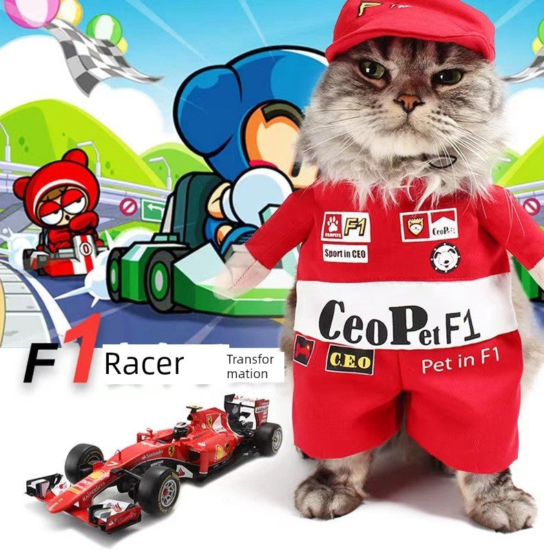 Pet Dog Cat Funny Cute Pet Costume Vertical Funny Dress-up Clothes Halloween Summer Clothes