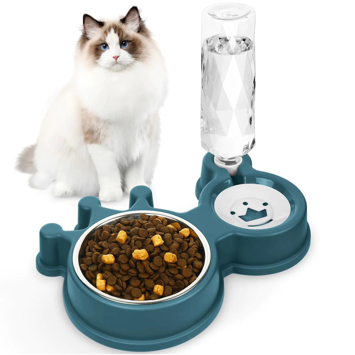 Cat Bowls Dog Food and Water Bowl Set with Water Dispenser for Cats and Small Dogs