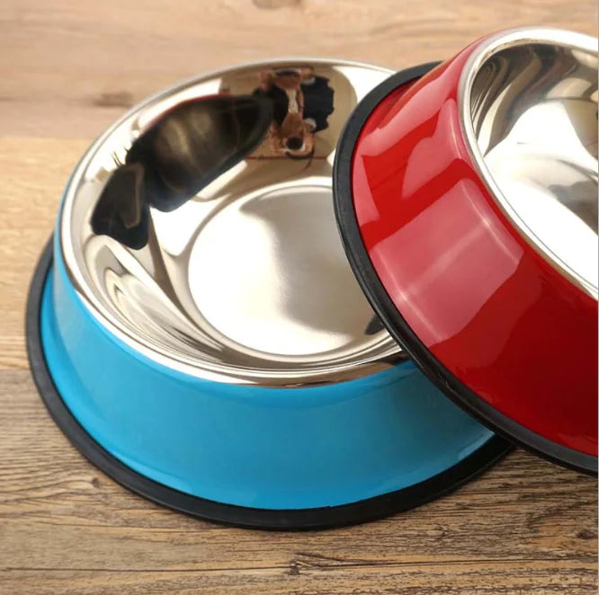 Stainless Steel Pet Bowl with Non-Slip Rubber Base