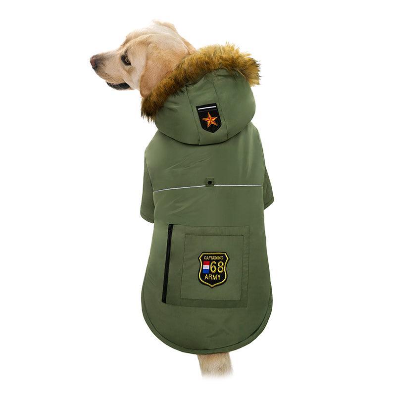 Cozy Canine Cotton Jacket: Stylish And Warm Winter Wear For Large Dogs-1