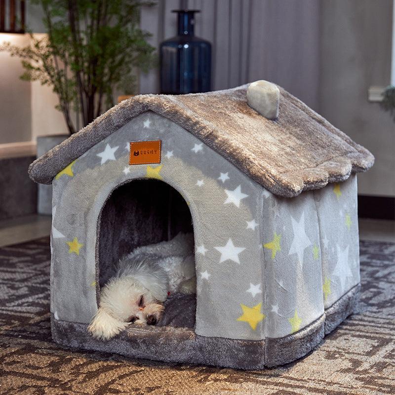 Cozyfold Pet House: Foldable Winter Bed & Enclosed Cave For Dogs And Cats-3