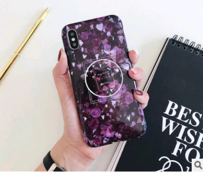 Vintage Marble Pattern Phone Case with Stand for iPhone