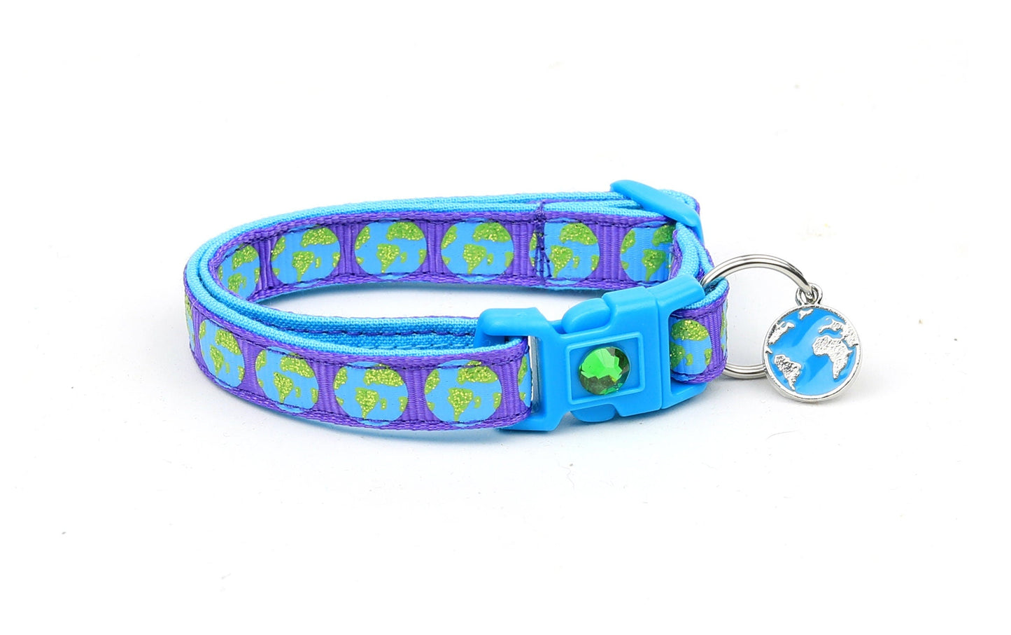 Earth on Purple Cat Collar-1