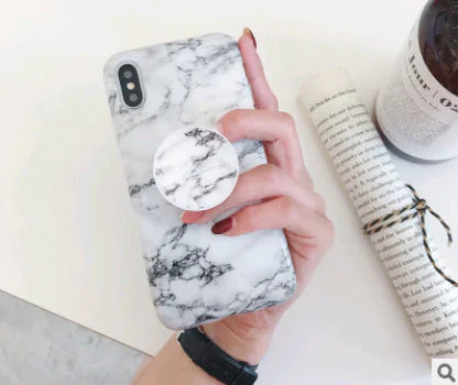 Vintage Marble Pattern Phone Case with Stand for iPhone