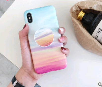 Vintage Marble Pattern Phone Case with Stand for iPhone